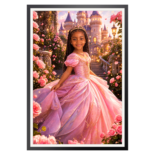 Prinzessin im Märchengarten – Poster im Rahmen