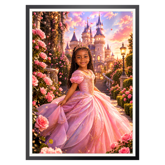 Prinzessin im Märchengarten – Poster im Rahmen