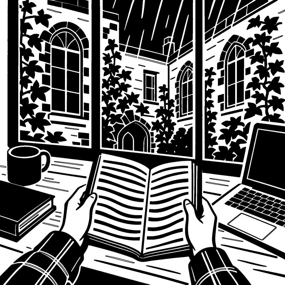 OneColor Dark Academia, Motiv 1, ausgemalt