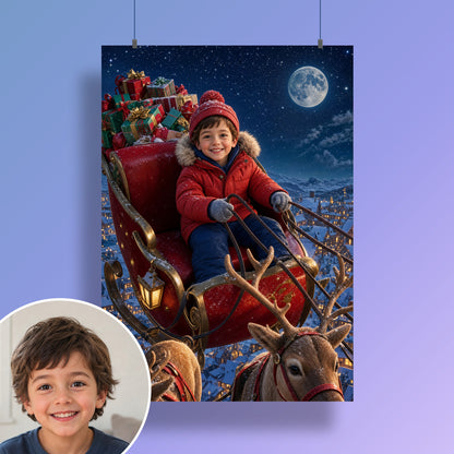 Im Weihnachtsschlitten – Poster an der Wand