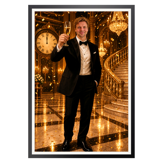 Silvester im Ballsaal – Poster im Rahmen