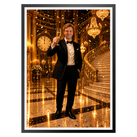 Silvester im Ballsaal – Poster im Rahmen