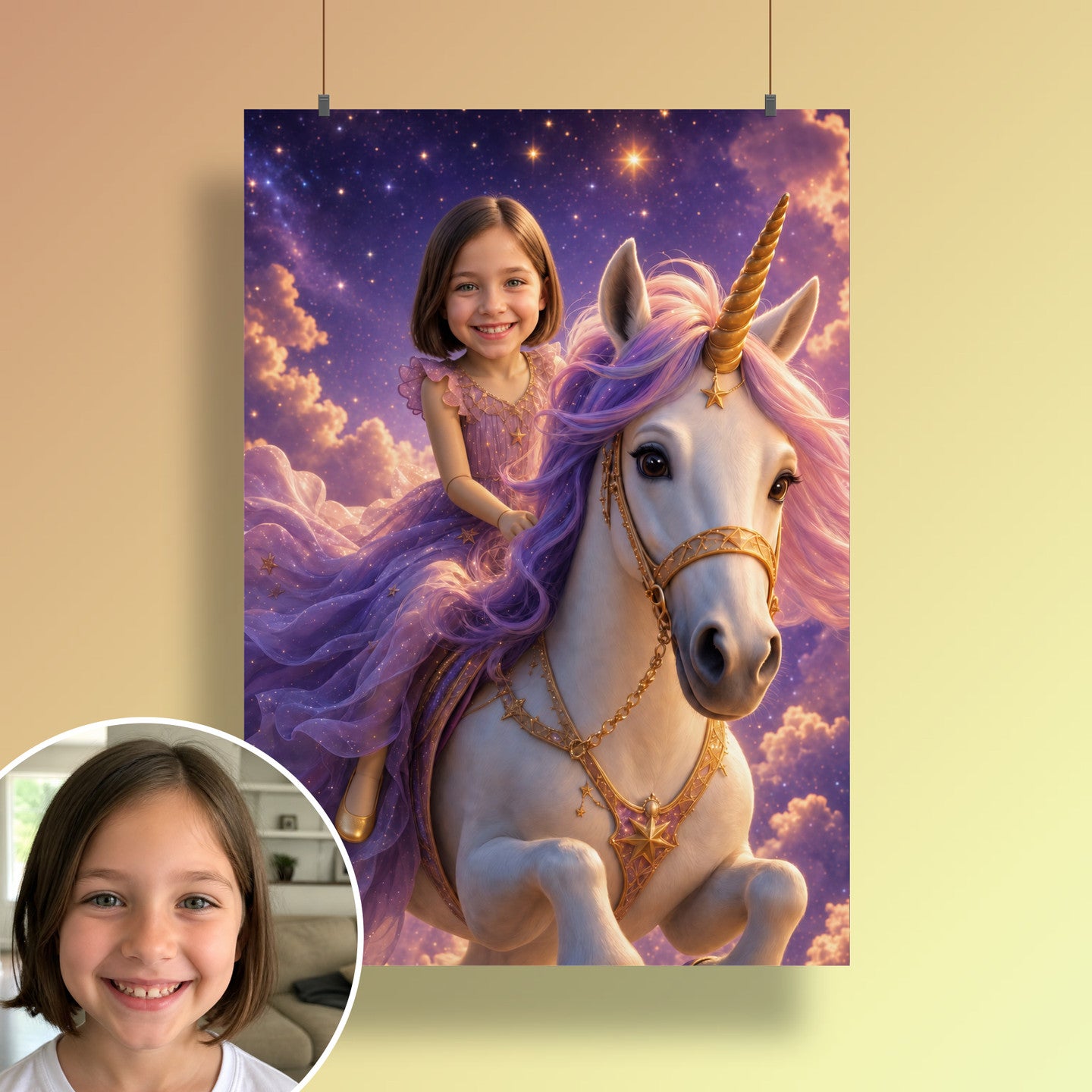 Ritt auf dem Sternen-Einhorn | Special-Edition "3D-Animation" – Poster an der Wand