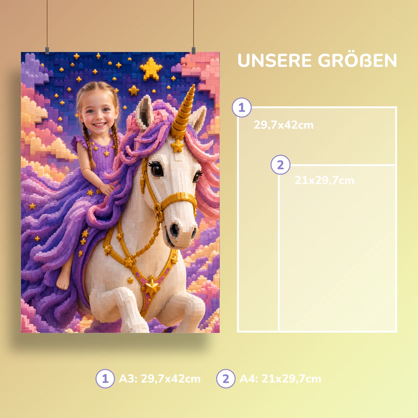 Ritt auf dem Sternen-Einhorn | Special-Edition "Baustein" – Größen A3 und A4