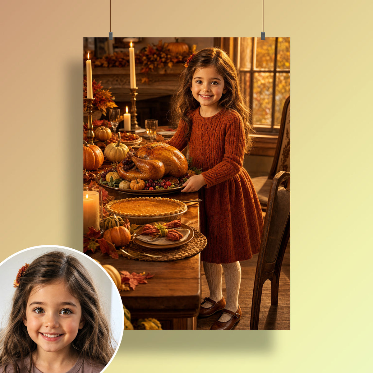 La mesa de Acción de Gracias – póster en la pared