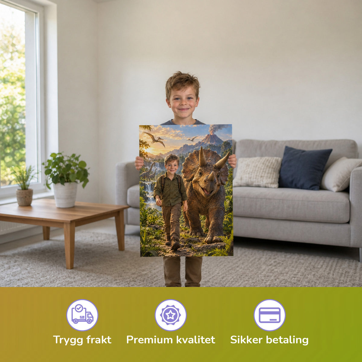 Unterwegs mit dem Triceratops — Barn holder den trykte plakaten