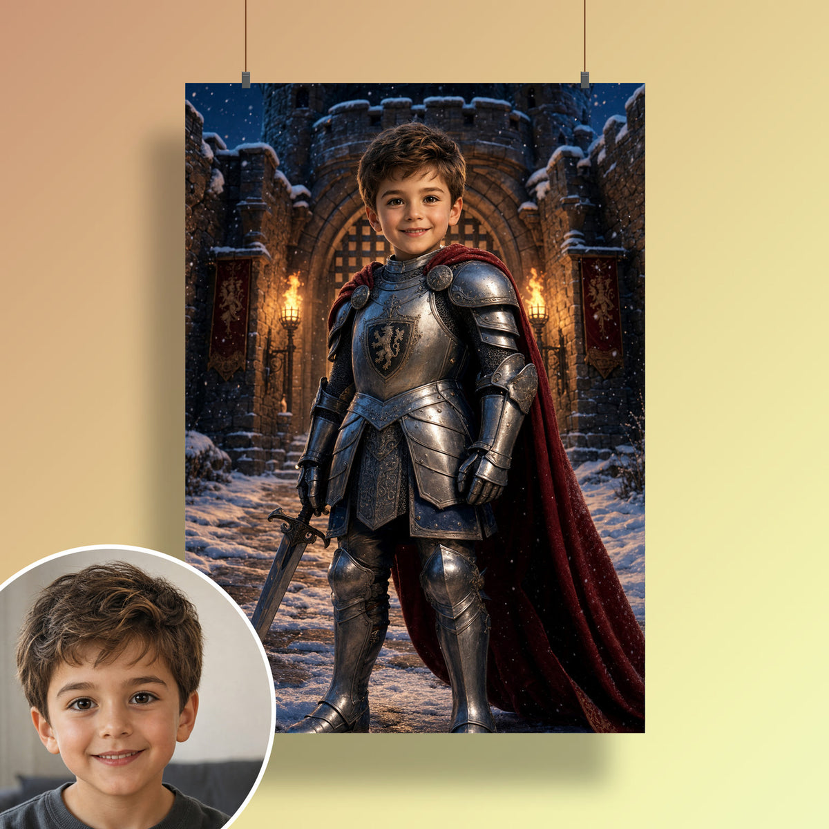 Ritter vor der Winterburg – Poster an der Wand