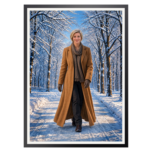 Winterspaziergang – Poster im Rahmen