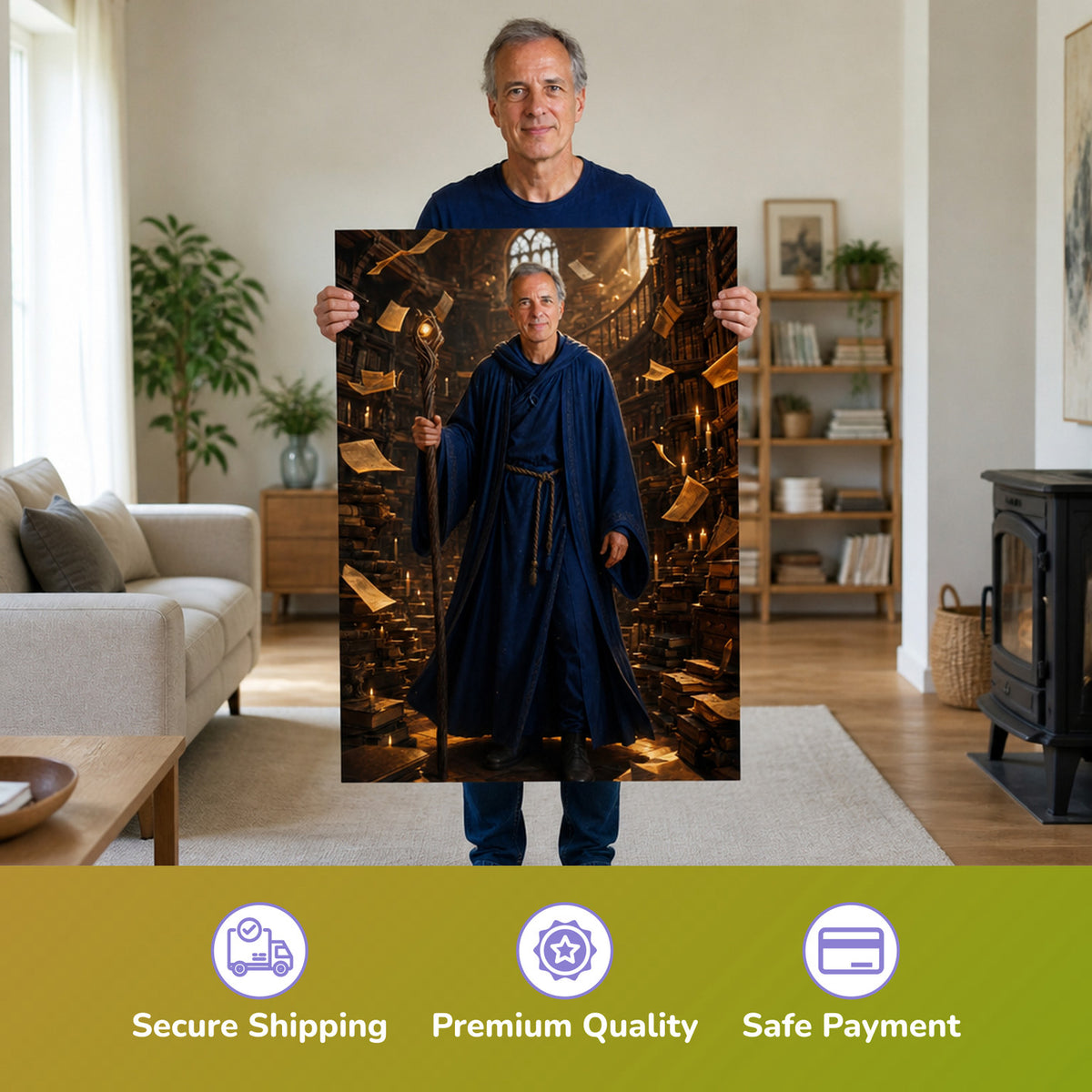  – man holding the printed poster