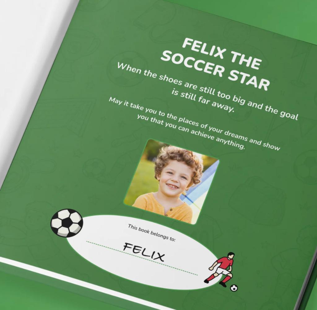 Felix Soccer Star dedication page mockup