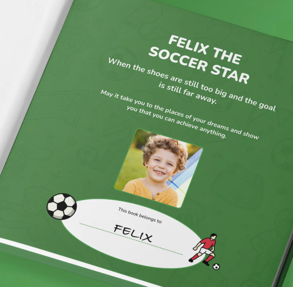 Felix Soccer Star dedication page mockup